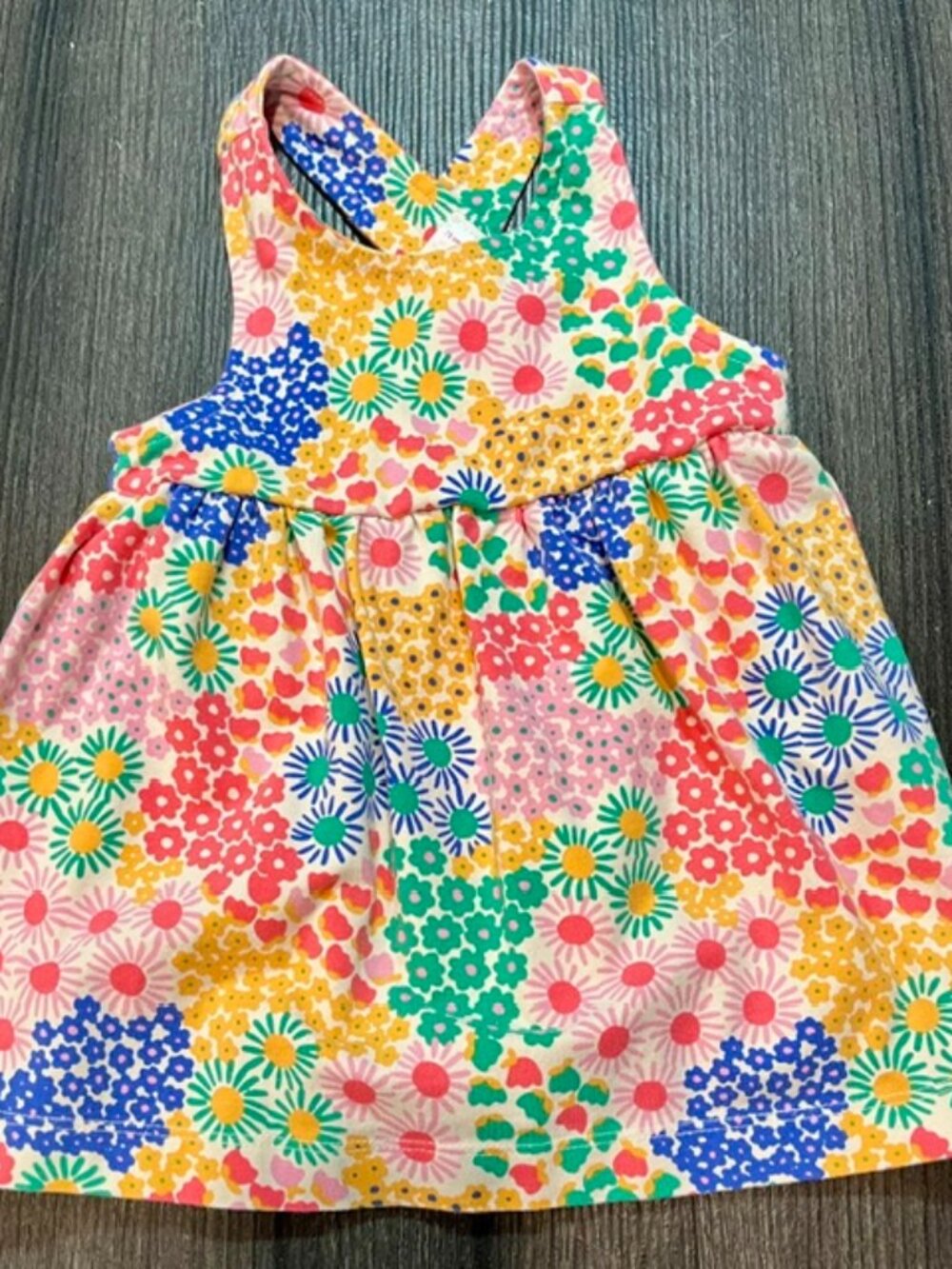 Hanna Anderson Pink Cross Back Floral Printed Sundress with Bloomers 12-18 month